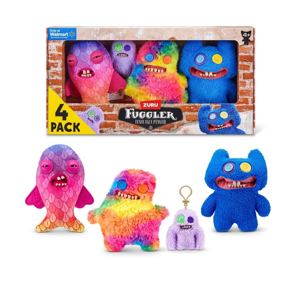 NEW" FUGGLER CHAOS CREW 4 Plush Multipack ZURU Funny Ugly Monster EXCLUSIVE 2025